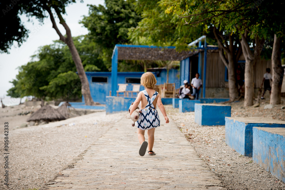 Boy & his teddy on Adventure, Timor Leste