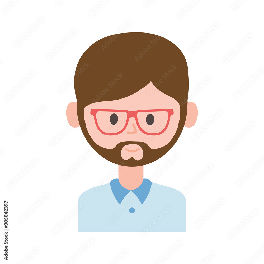 portrait young man character icon portrait young man character icon