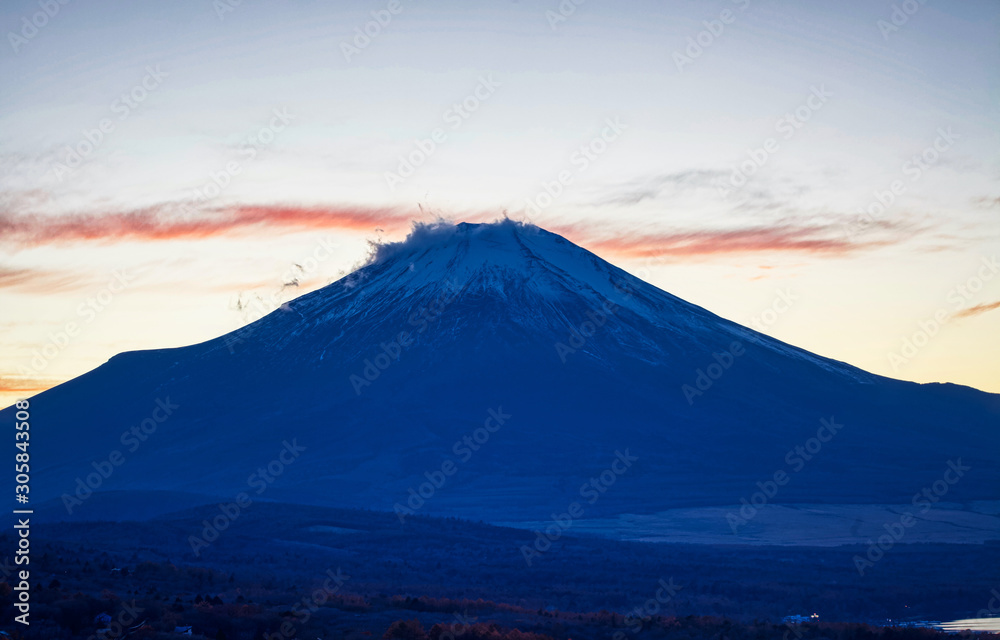 Mount Fuji sunset from Lake Yamaguchi