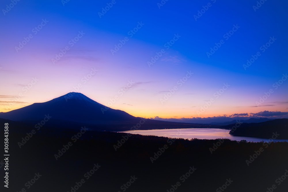 Mount Fuji sunset from Lake Yamaguchi