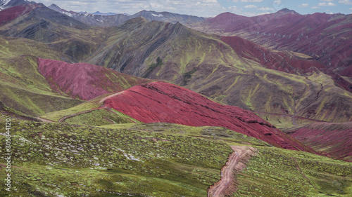 Red Valley near the rainbow mountain in Palccoyo, Cusco, Peru photo