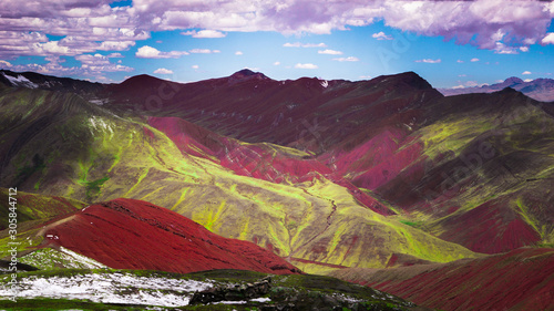 Red Valley near the rainbow mountain in Palccoyo, Cusco, Peru photo