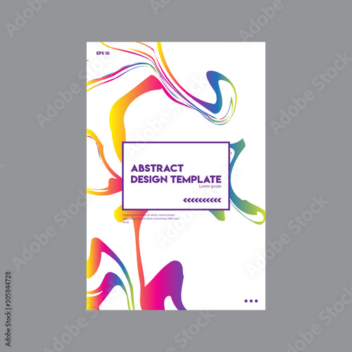 Colorful Poster Template, Splash Color, Marble Liquid Vector Images