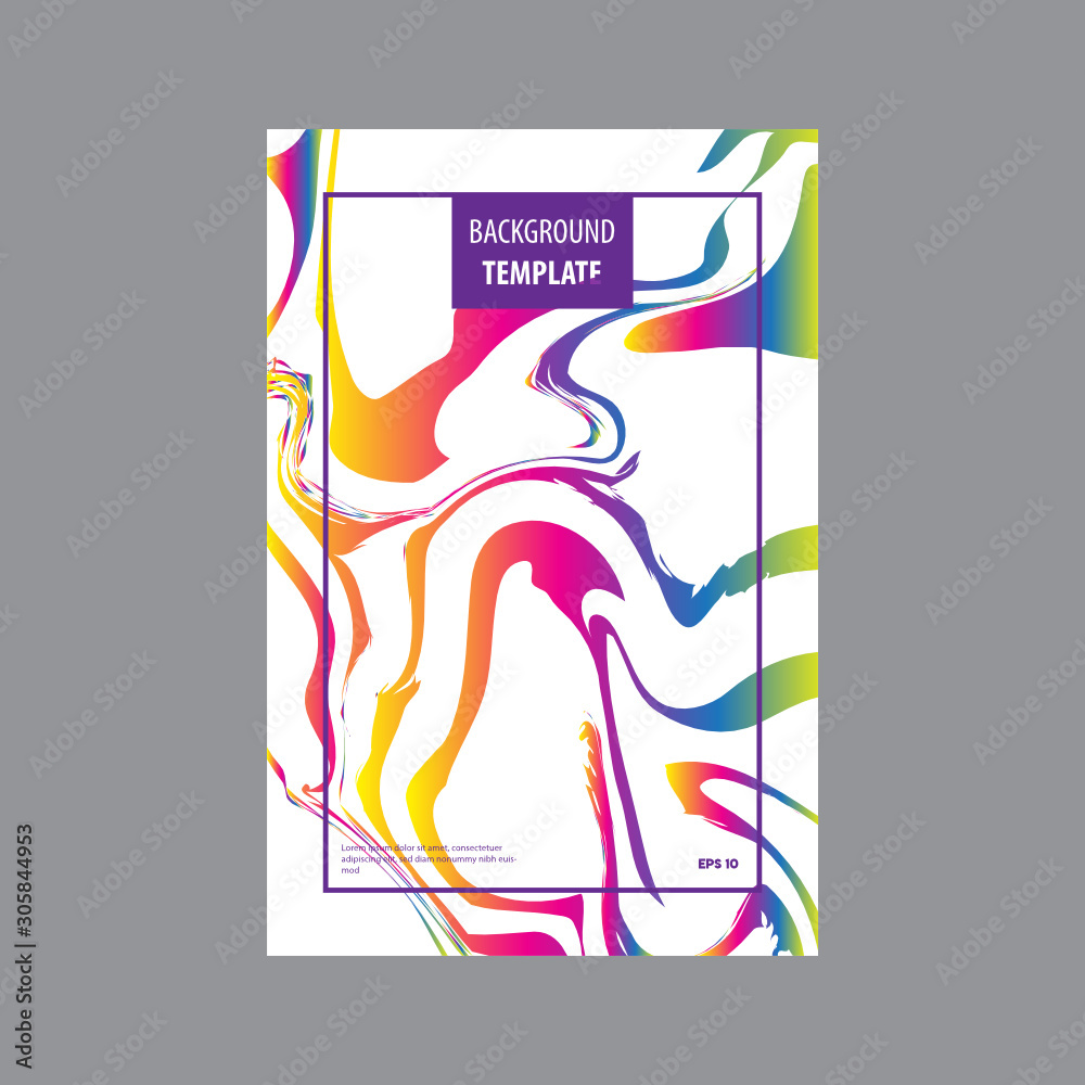 Colorful Poster Template, Splash Color, Marble Liquid Vector Images