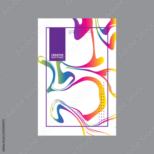 Colorful Poster Template, Splash Color, Marble Liquid Vector Images