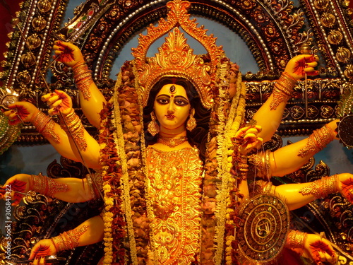 idols of goddess Durga is main attraction of the greatest festival of India which is celebrated in autumn every year 