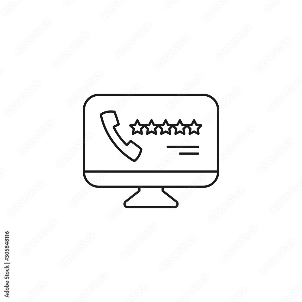 online call feedback - minimal line web icon. simple vector illustration. concept for infographic, website or app. online call feedback - minimal line web icon. simple vector illustration. concept for infographic, website or app.