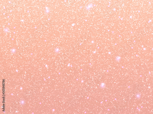 Peach glitter abstract background with sparkles.