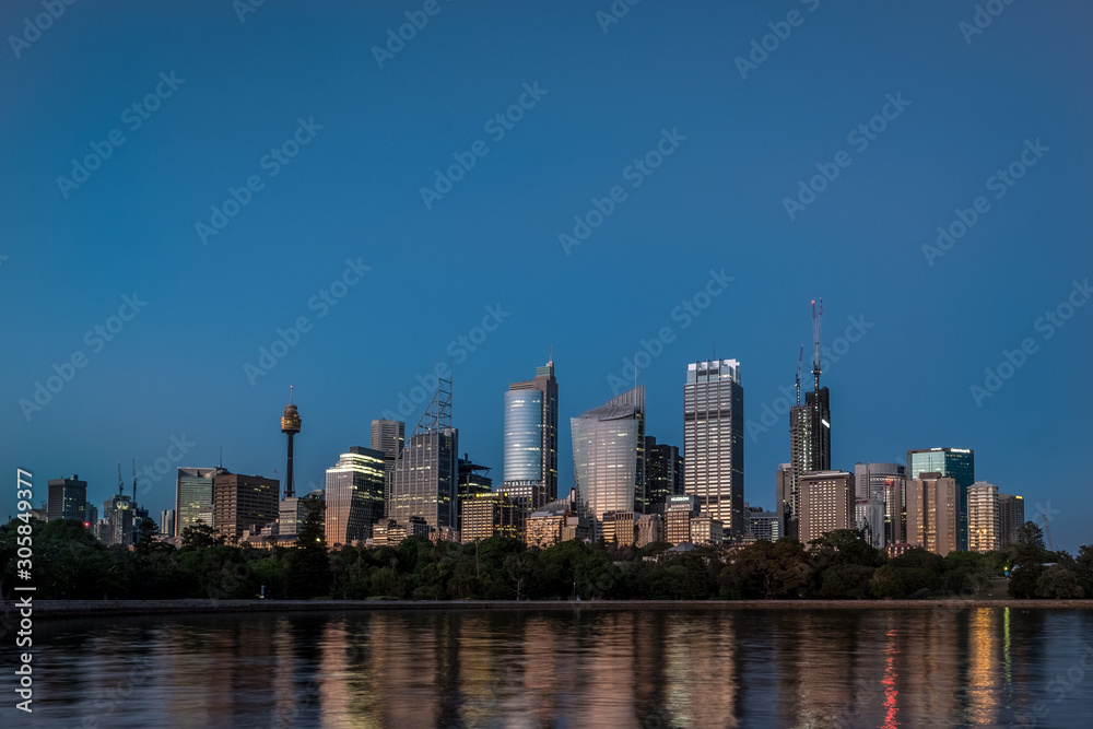 Sydney city skyline at first light