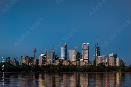 Sydney city skyline at first light
