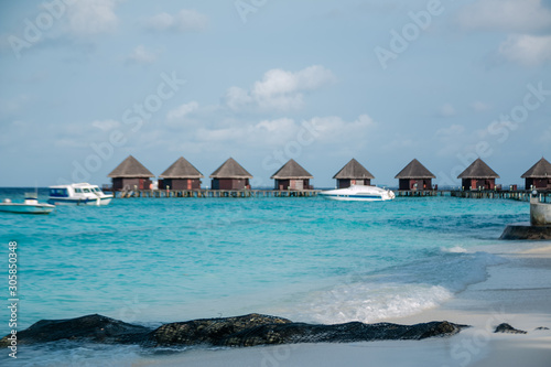 Beautiful tropical Maldives resort hotel and island