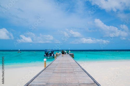 Beautiful tropical Maldives resort hotel and island