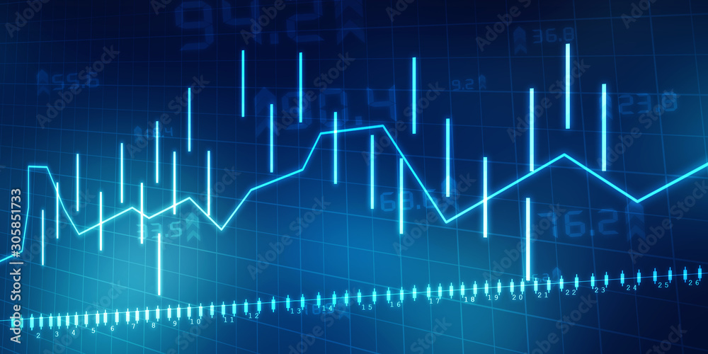 2d rendering Stock market online business concept. business Graph 2d rendering Stock market online business concept. business Graph