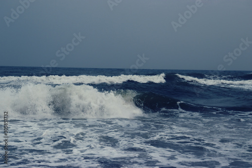 Beautiful beach on a rainy day in Chennai