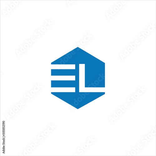 Initial letter el or le logo vector design templates