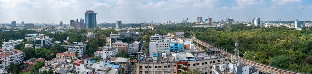 View of the Downtown Bangalore District From High Ground
