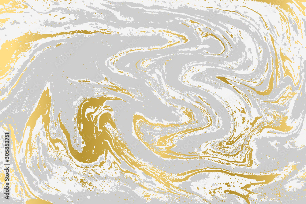 Gray and gold agate ripplle pattern. Pale beautiful marble background.