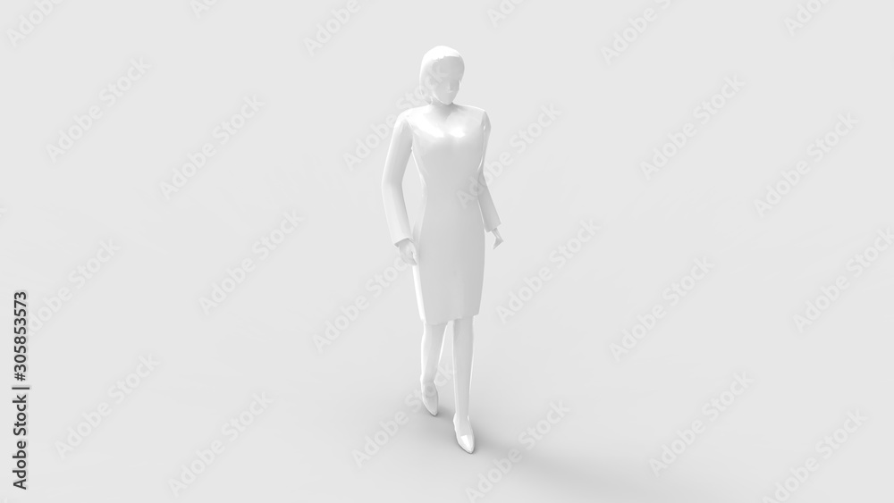 3d rendering of a walking woman isolated in white background 3d rendering of a walking woman isolated in white background