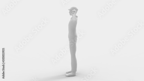 3d rendering of a man model with arms spread isolated in studio