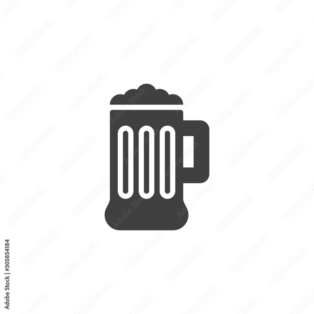 Beer mug vector icon. filled flat sign for mobile concept and web design. Glass of beer with foam glyph icon. Symbol, logo illustration. Vector graphics Beer mug vector icon. filled flat sign for mobile concept and web design. Glass of beer with foam glyph icon. Symbol, logo illustration. Vector graphics