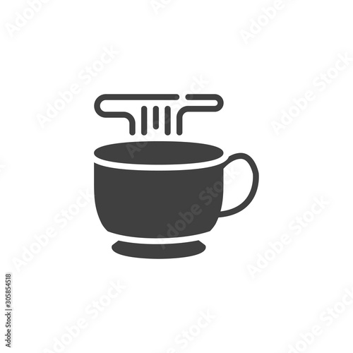 Cup of tea vector icon. filled flat sign for mobile concept and web design. Hot drink cup glyph icon. Tea ceremony symbol, logo illustration. Vector graphics