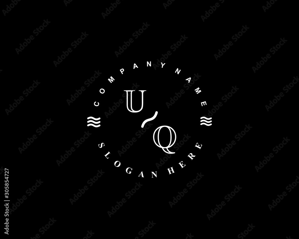 Fototapeta premium Initial UQ vintage logo template
