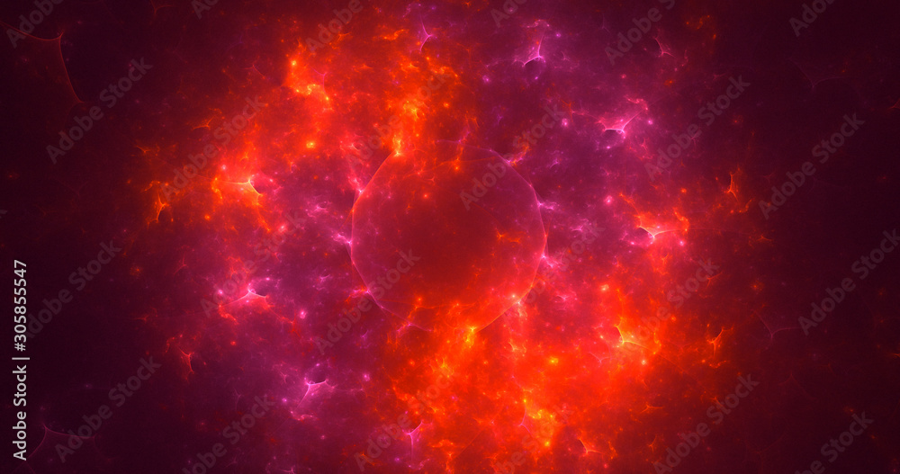 Fototapeta premium 3D rendering abstract red fractal light background