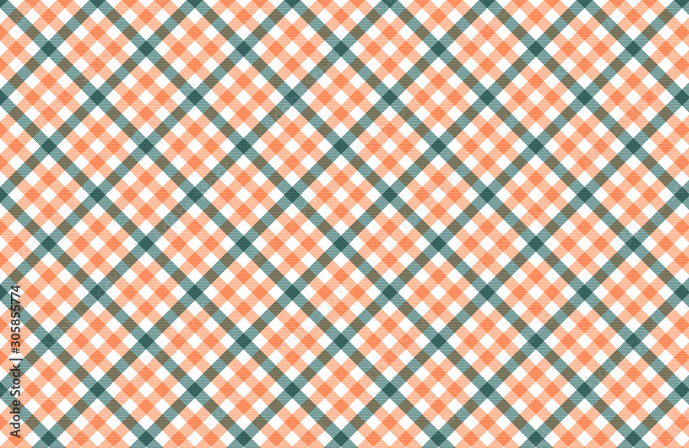 Tartan Vector Patterns, Turquoise And Orange Tartan Vector Patterns, Turquoise And Orange