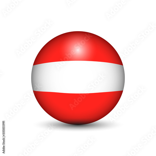 Flag of Austria in the form of a ball isolated on white background. Free Download Flag of Austria in the form of a ball isolated on white background. - GFXLoad