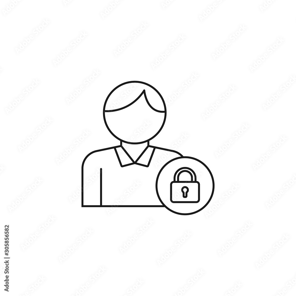 Fototapeta premium authorization manager - minimal line web icon. simple vector illustration. concept for infographic, website or app.