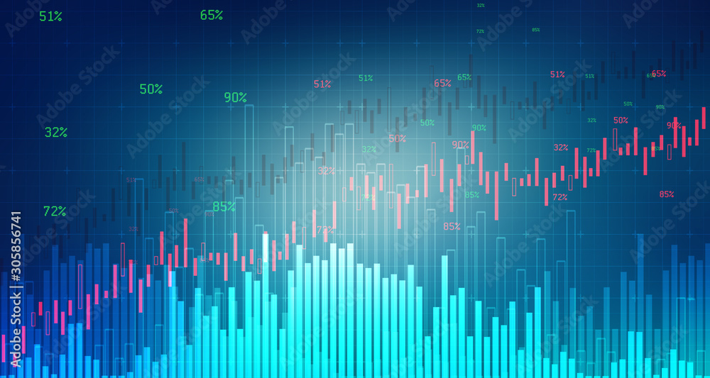 2d rendering Stock market online business concept. business Graph 2d rendering Stock market online business concept. business Graph