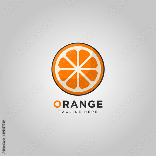 Orange fruit logo vector  template. Orange in flat style. Orange icon. Orange and Healthy Fruit design with modern style. Vector illustration