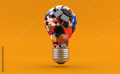 Bricks in light bulb shape photo