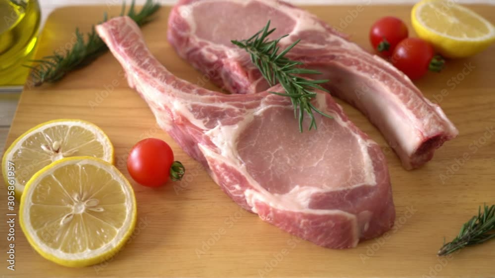 fresh pork chop raw with ingredient fresh pork chop raw with ingredient