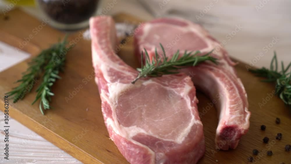 fresh pork chop raw with ingredient fresh pork chop raw with ingredient