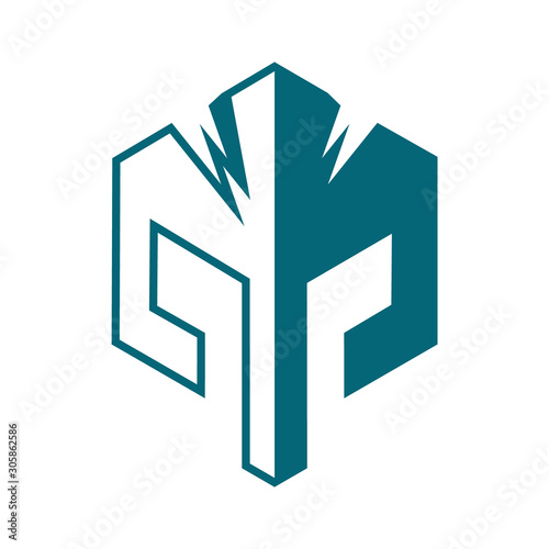 Spartan helmet logo template vector icon design