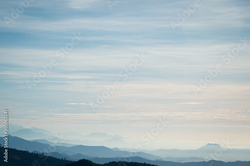 Soft tones of the clouds over Timor Leste mountains