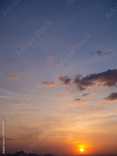 Fototapeta Naklejka Na Ścianę i Meble -  Beautiful sunset sky and clouds in the evening.