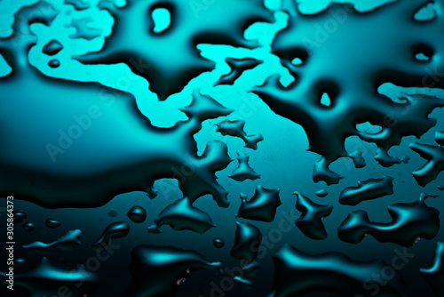 water droplets on turquoise background