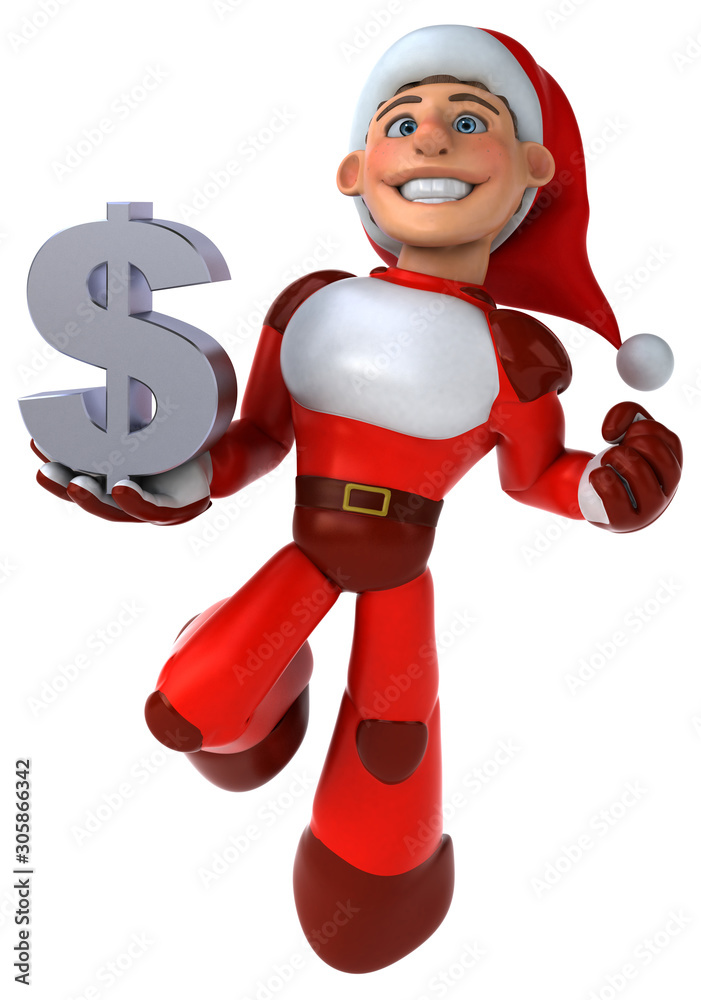 Fun Super Santa Claus - 3D Illustration Fun Super Santa Claus - 3D Illustration