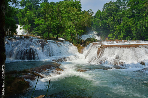 Tumbala; United Mexican States - may 16 2018 : cascades of Agua Azul photo