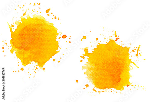 orange splashes watercolor.