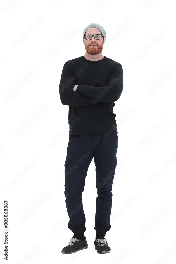 in full growth. confident modern man .isolated on white in full growth. confident modern man .isolated on white