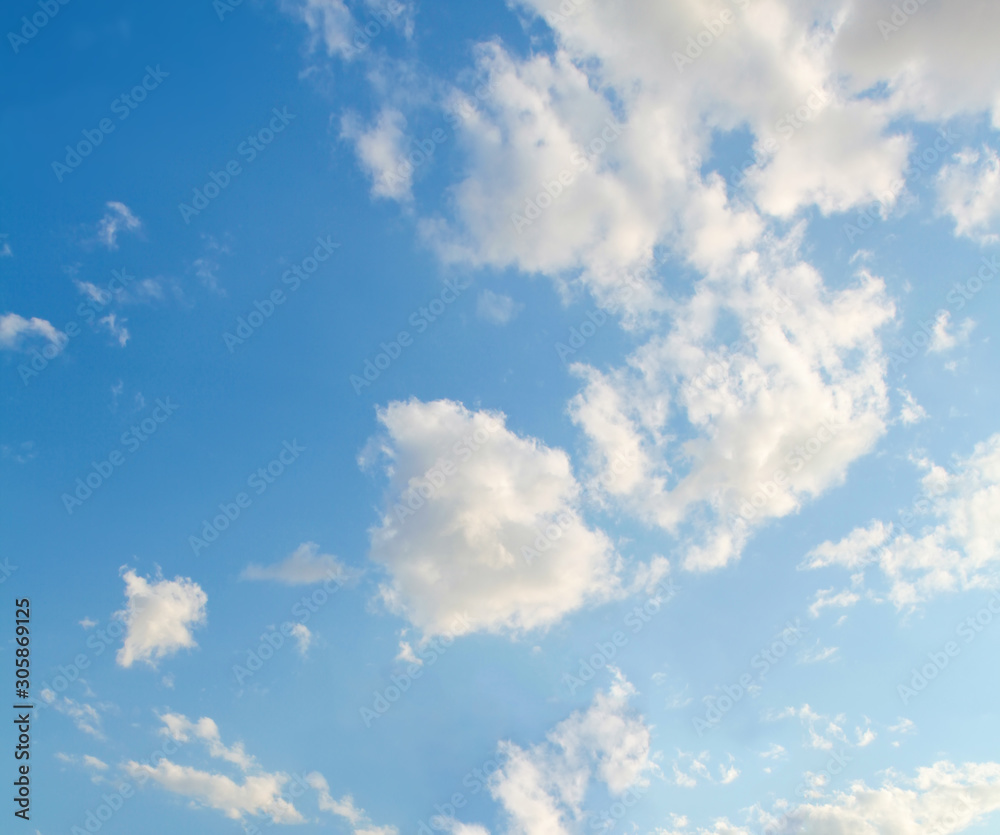 Fototapeta premium Blue sky clouds background. Beautiful landscape with clouds on sky