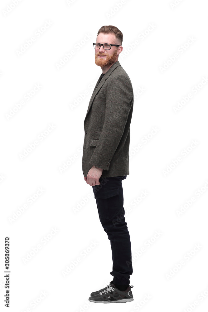 business man stepping forward . isolated on white business man stepping forward . isolated on white