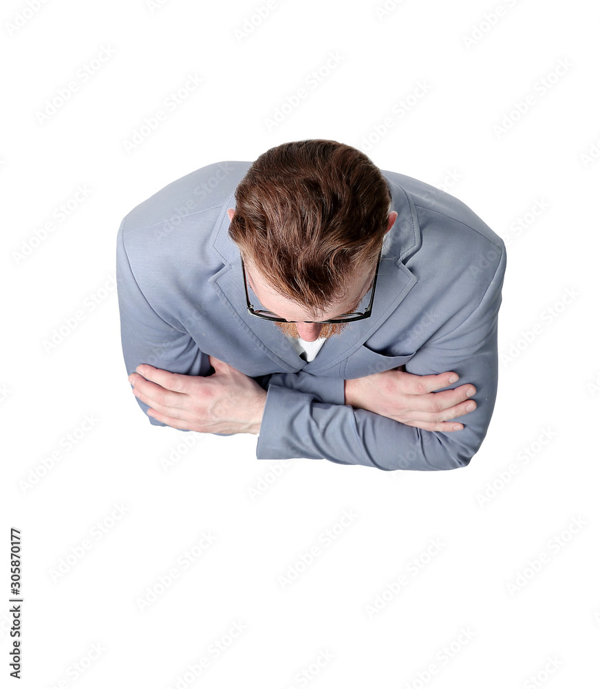 top view.modern business man looking at the camera top view.modern business man looking at the camera