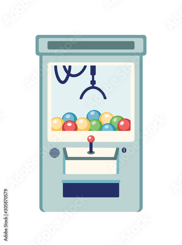 Arcade game machine flat vector illustration