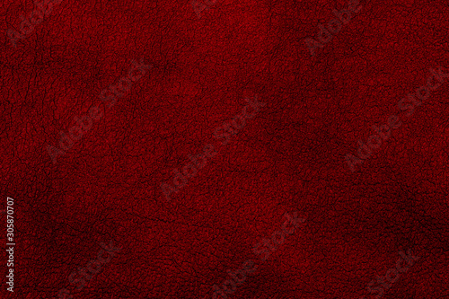 Red leather texture background, faux leather pattern.  photo