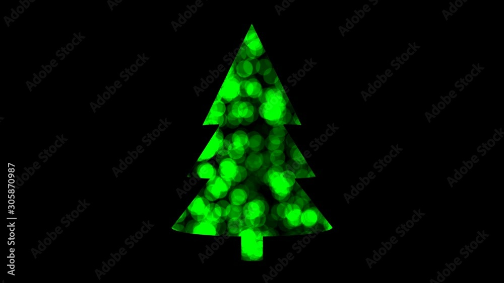 abstract bokeh lights silhouette christmas tree on black background abstract bokeh lights silhouette christmas tree on black background