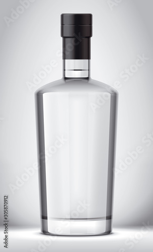 Glass Bottle on Background. Foil version